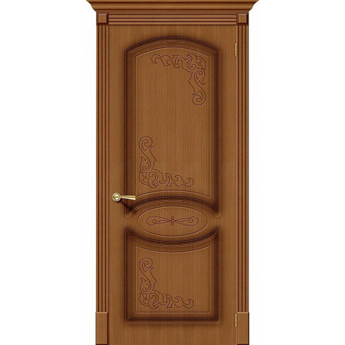 Межкомнатная дверь «Азалия» (орех): размеры 190×55, 190×60, 200×60–90 см, с коробкой