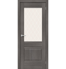 Межкомнатная дверь Прима-3 Grey Veralinga / White Сrystal