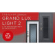 Стальная дверь "Grand Lux light 2" с окном и лазерной резкой (терморазрыв 3к). Заказная модель.