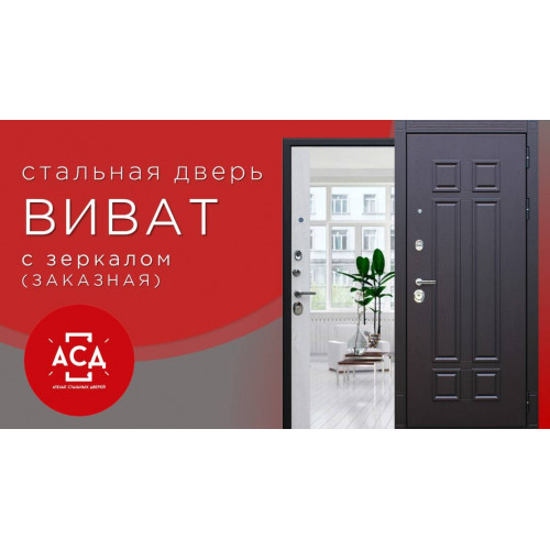 Стальная дверь Виват с зеркалом